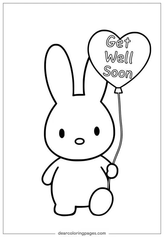 Bunny Mignon Avec Coloriage Get Well Soon