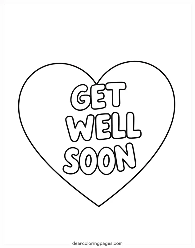 心形圖案與 GET WELL SOON