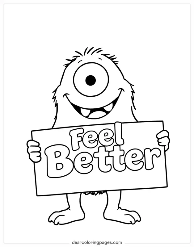 Verspielt Monster mit Feel Better