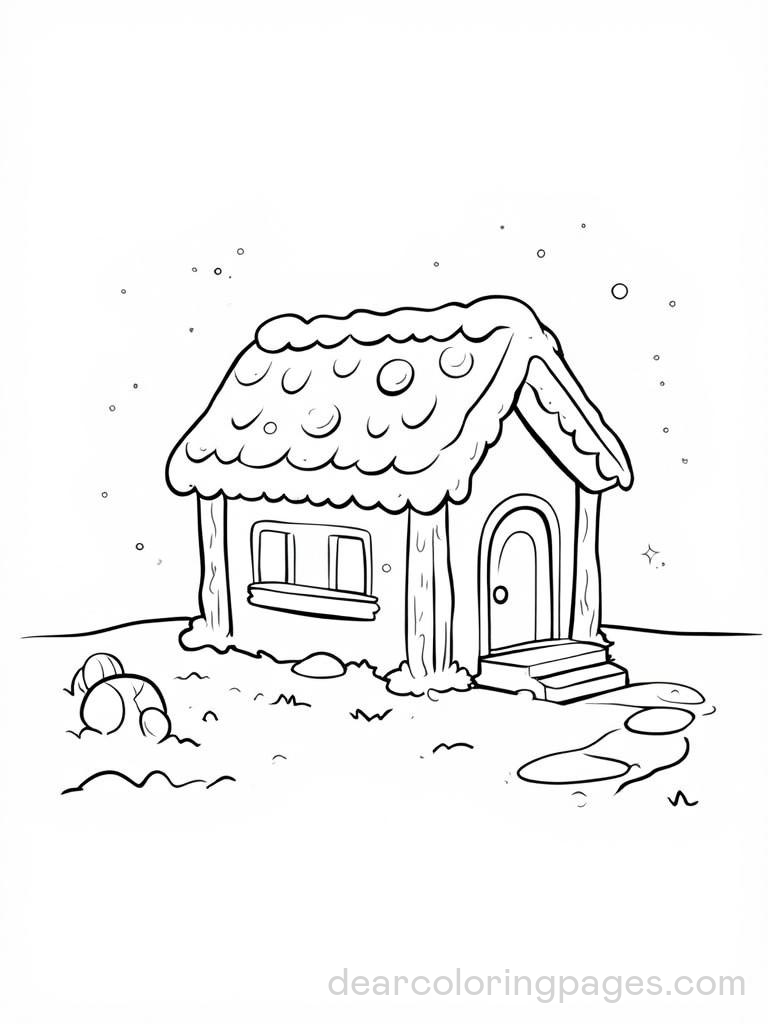 Gingerbread House (1 Design) Coloring Pages