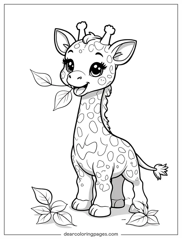 Giraffe Ausmalbild - Süßes Giraffen Ausmalbild