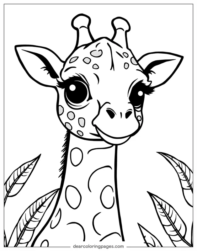 Giraffe Ausmalbild - Giraffenaufnahme