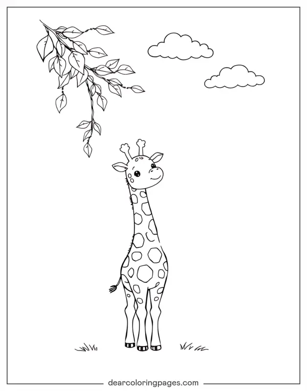 Giraffe Ausmalbild - Kleine Giraffe