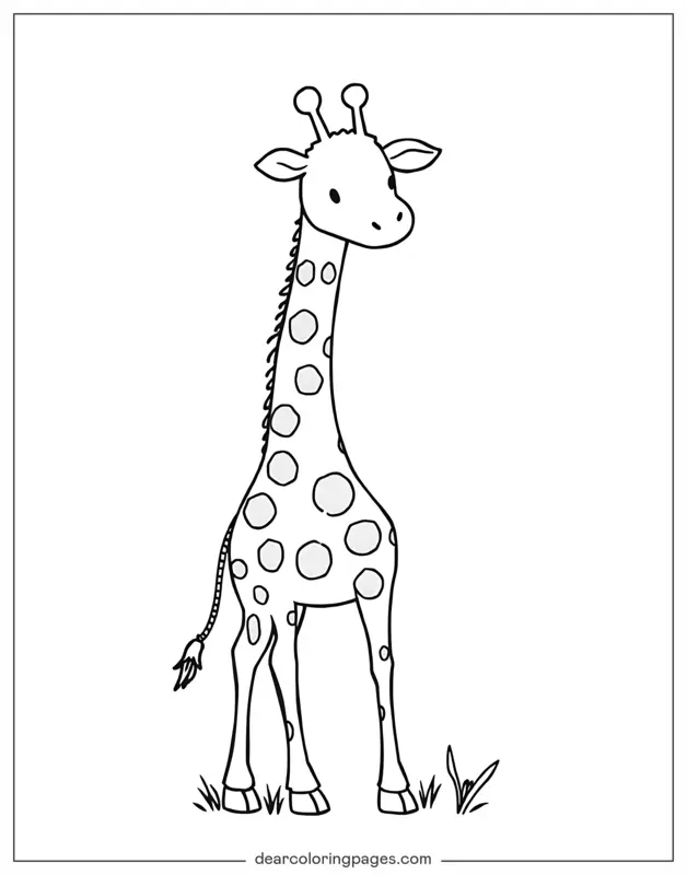 Giraffe Ausmalbild - Einfache Giraffe
