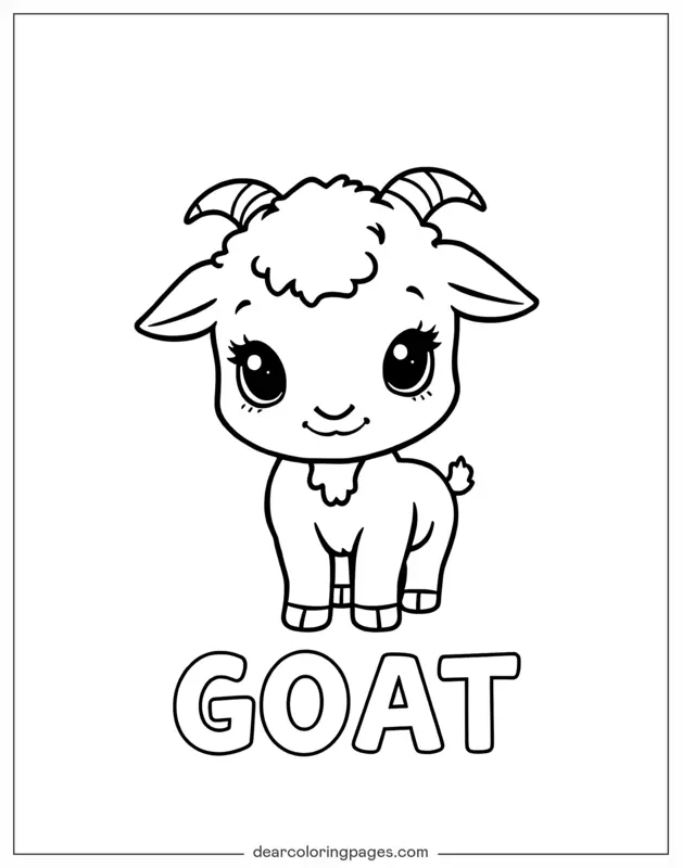 Goat Coloring Page - Goat With Text
