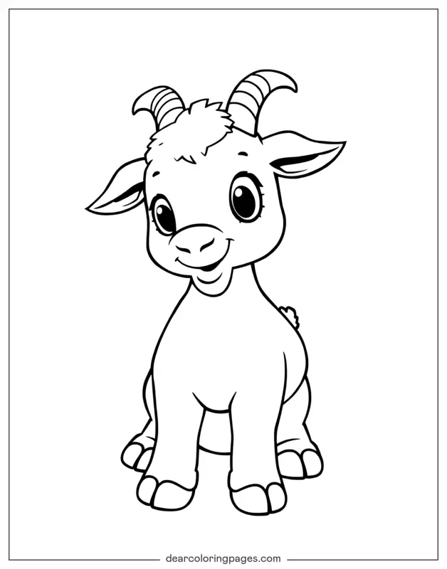 Goat Coloring Page - Adorable Goat