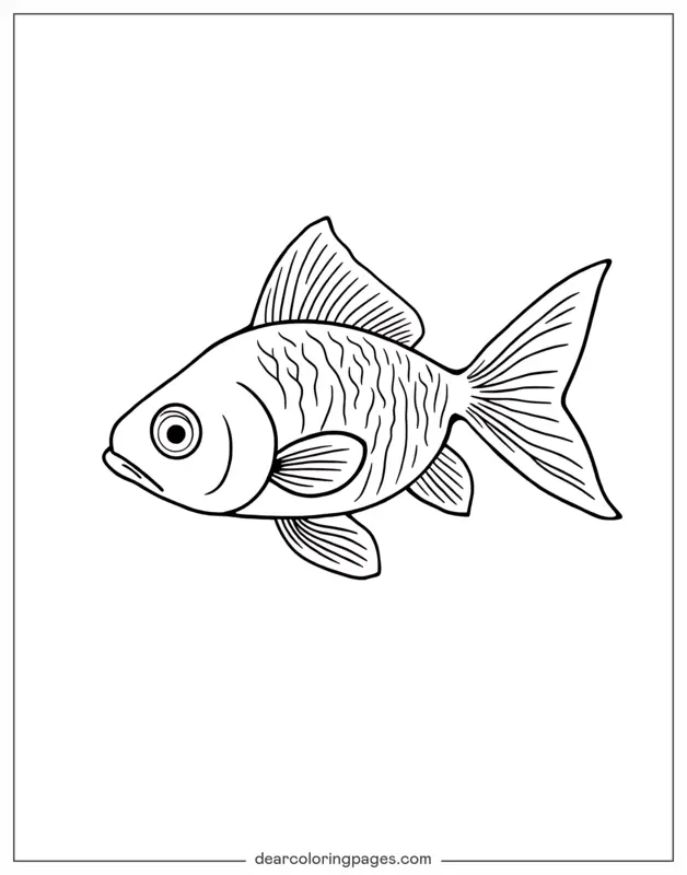 Goldfish Coloring Page - Simple Goldfish