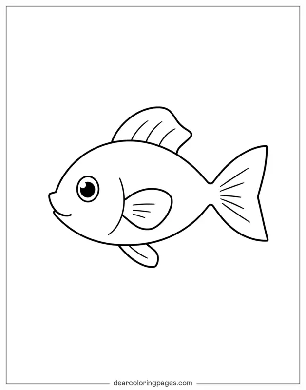 Goldfish Coloring Page - Simple Goldfish Outline
