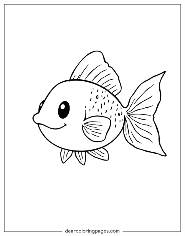 Goldfish Coloring Page - Cute Goldfish