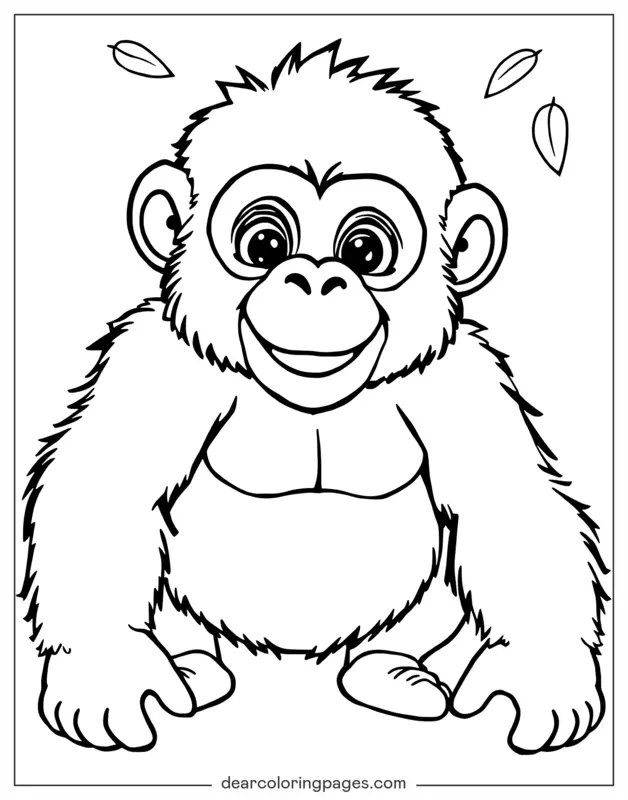 Gorilla Ausmalbild - Baby-Gorilla