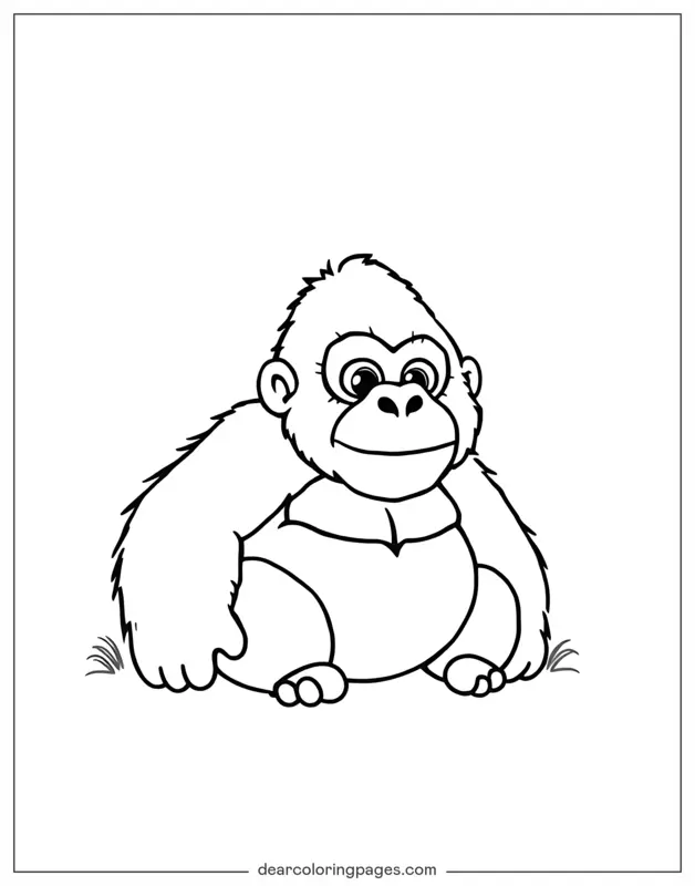 Gorilla Ausmalbild - Einfacher Gorilla