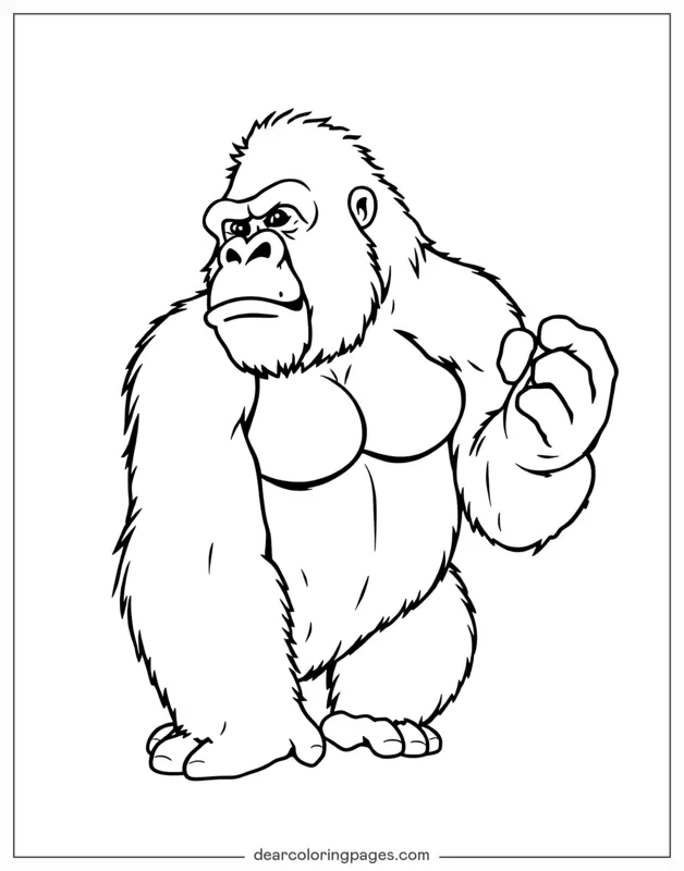 Gorilla Ausmalbild - Gorilla Skizze