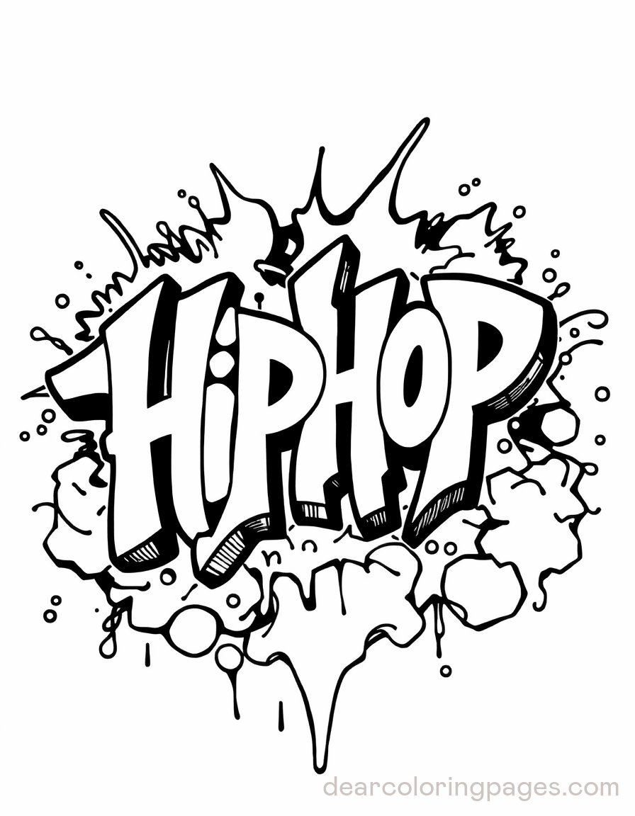 Graffiti Coloring Page - Graffiti Hip Hop