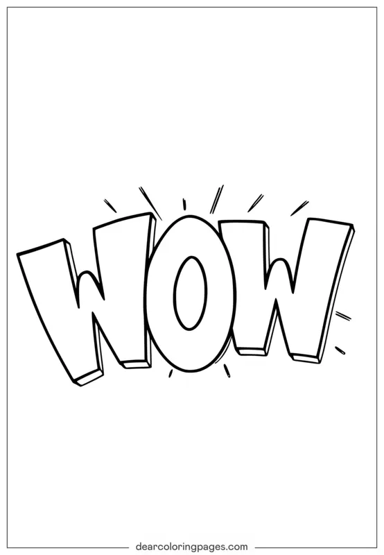 WOW Graffiti Coloring Page - Free Printable Street Art Design