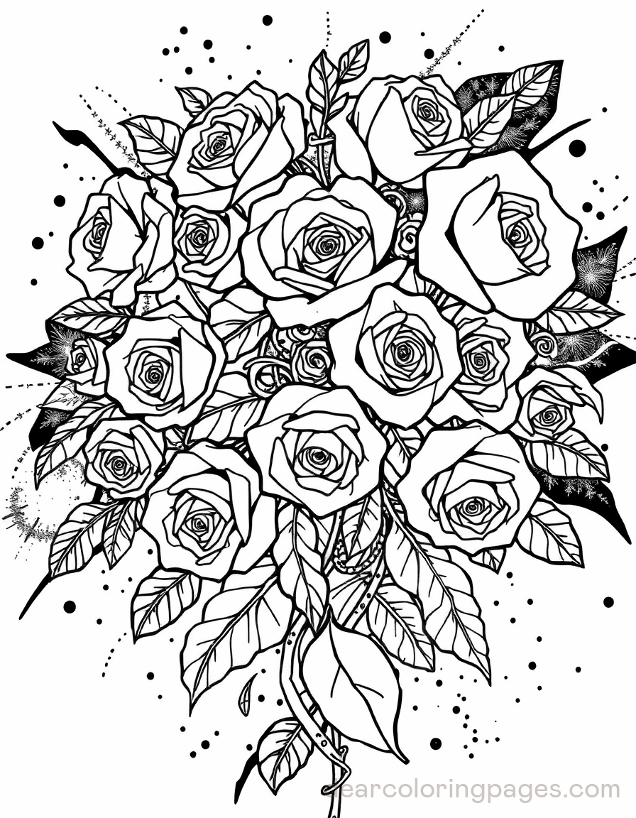 Graffiti Coloring Page - Rose Graffiti