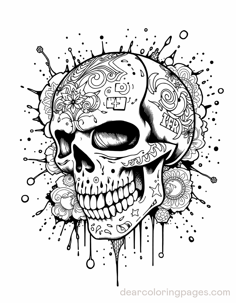 Graffiti Coloring Page - Skull Graffiti