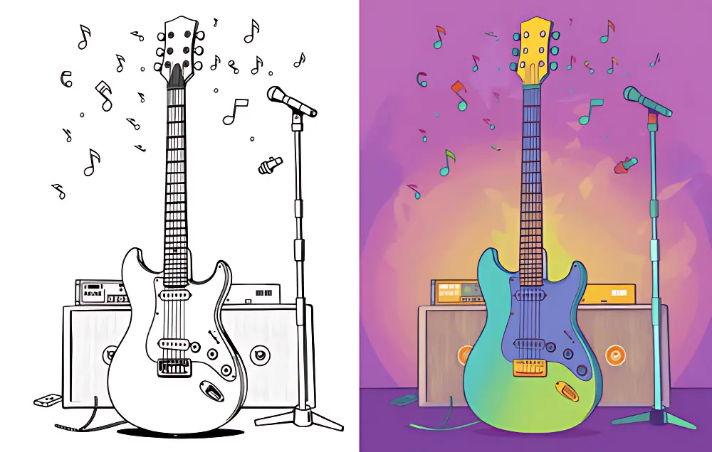 Gitarre Ausmalbilder