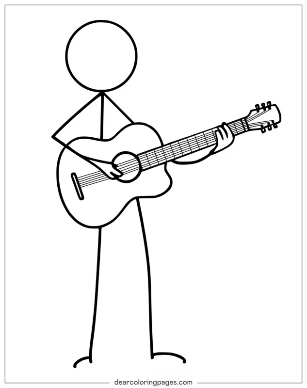 Strichmännchen spielt Gitarre