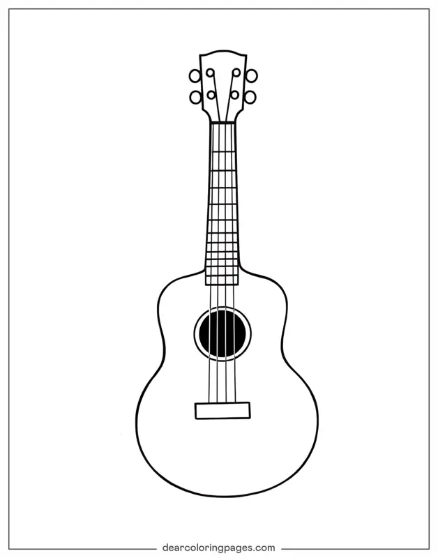 Einfach zu kolorierende Gitarre