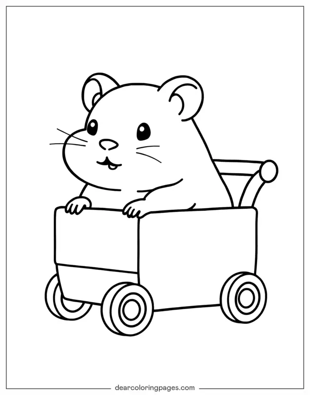 Hamster Sitting in a Cart