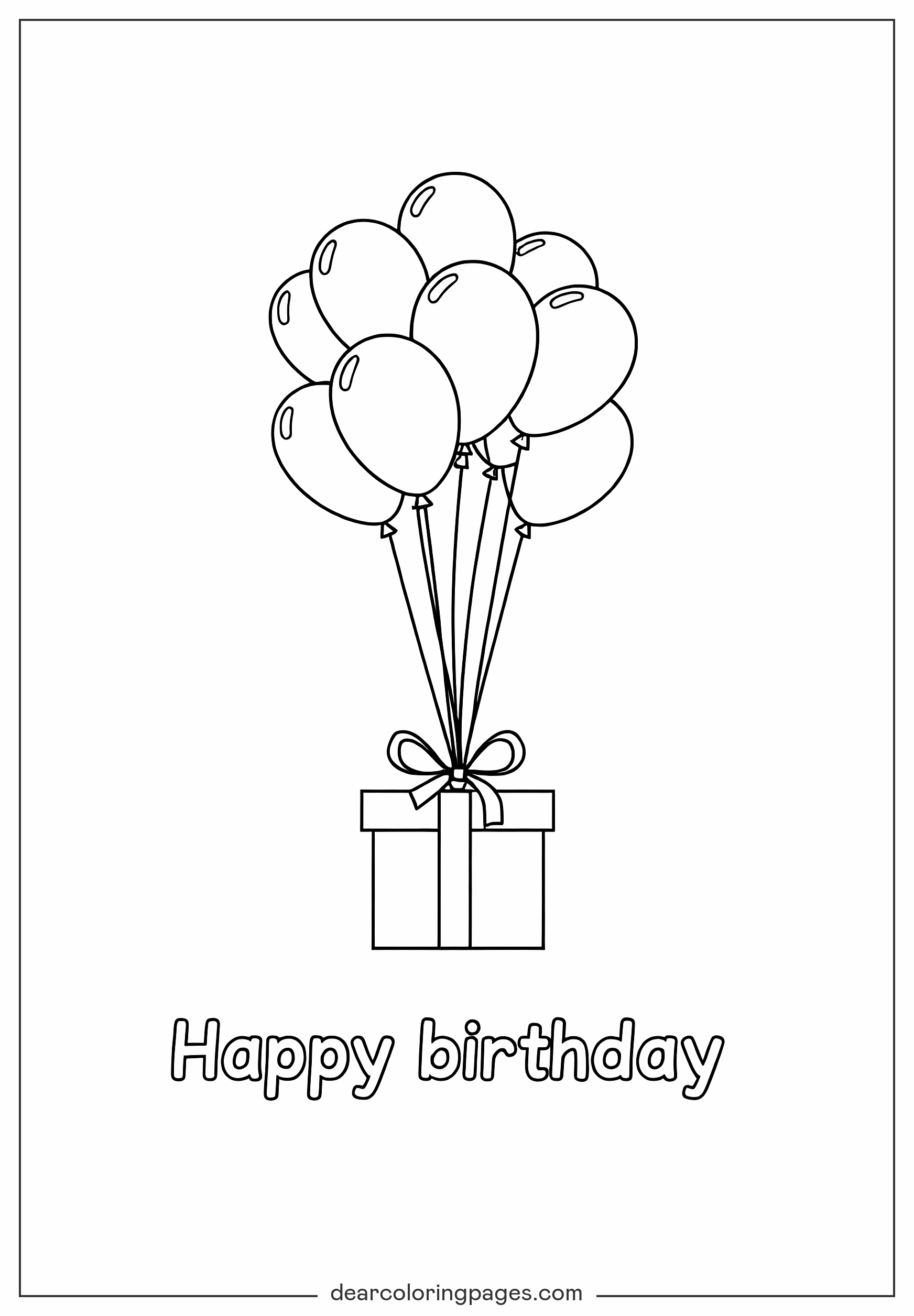 Sazonal e Feriado Desenhos para Colorir - Feliz Aniversário Desenhos para Colorir