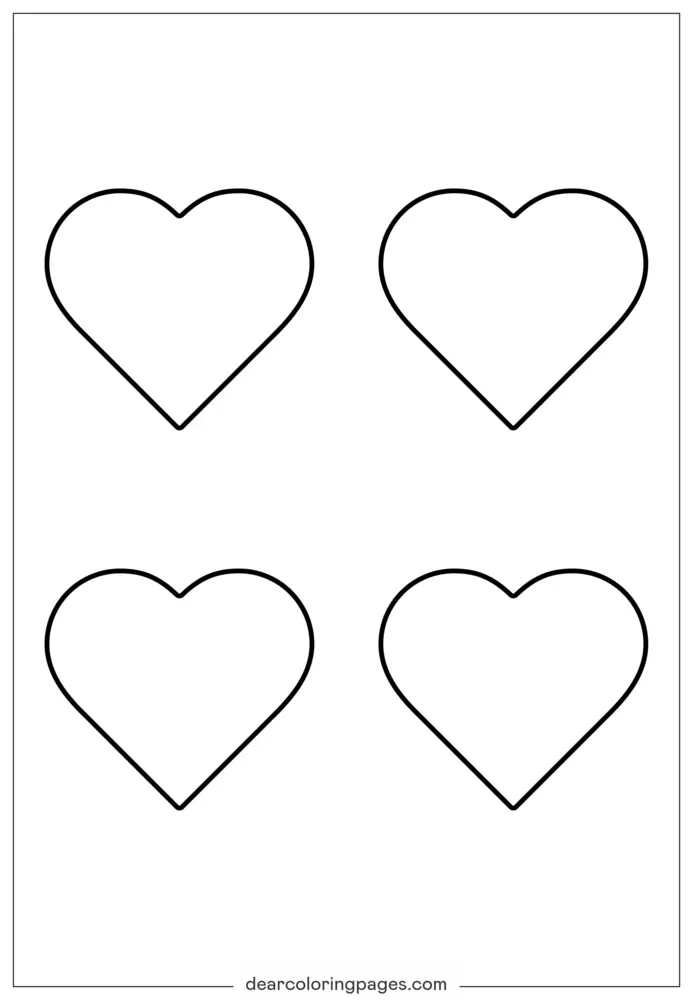 Printable Heart Templates (4 Blank Hearts)