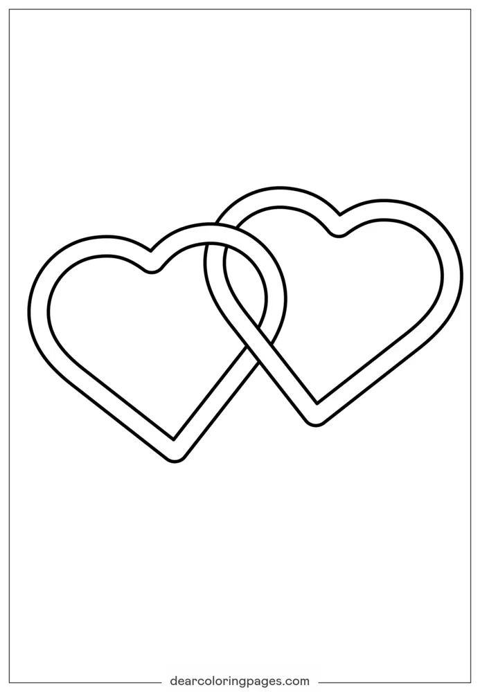 Interlocking Heart Coloring Page