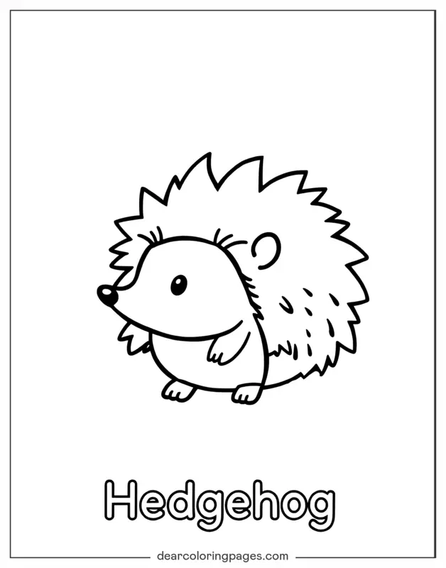 Igel Ausmalbild - Igel mit Text