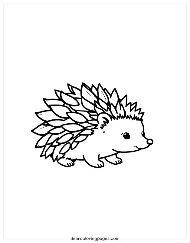 Animale carino Disegno da Colorare - Riccio dei cartoni animati