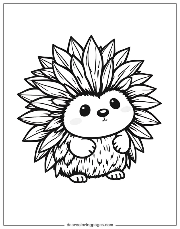 Igel Ausmalbild - Kawaii Igel