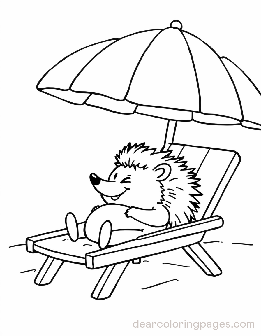 Hedgehog on Beach Chair