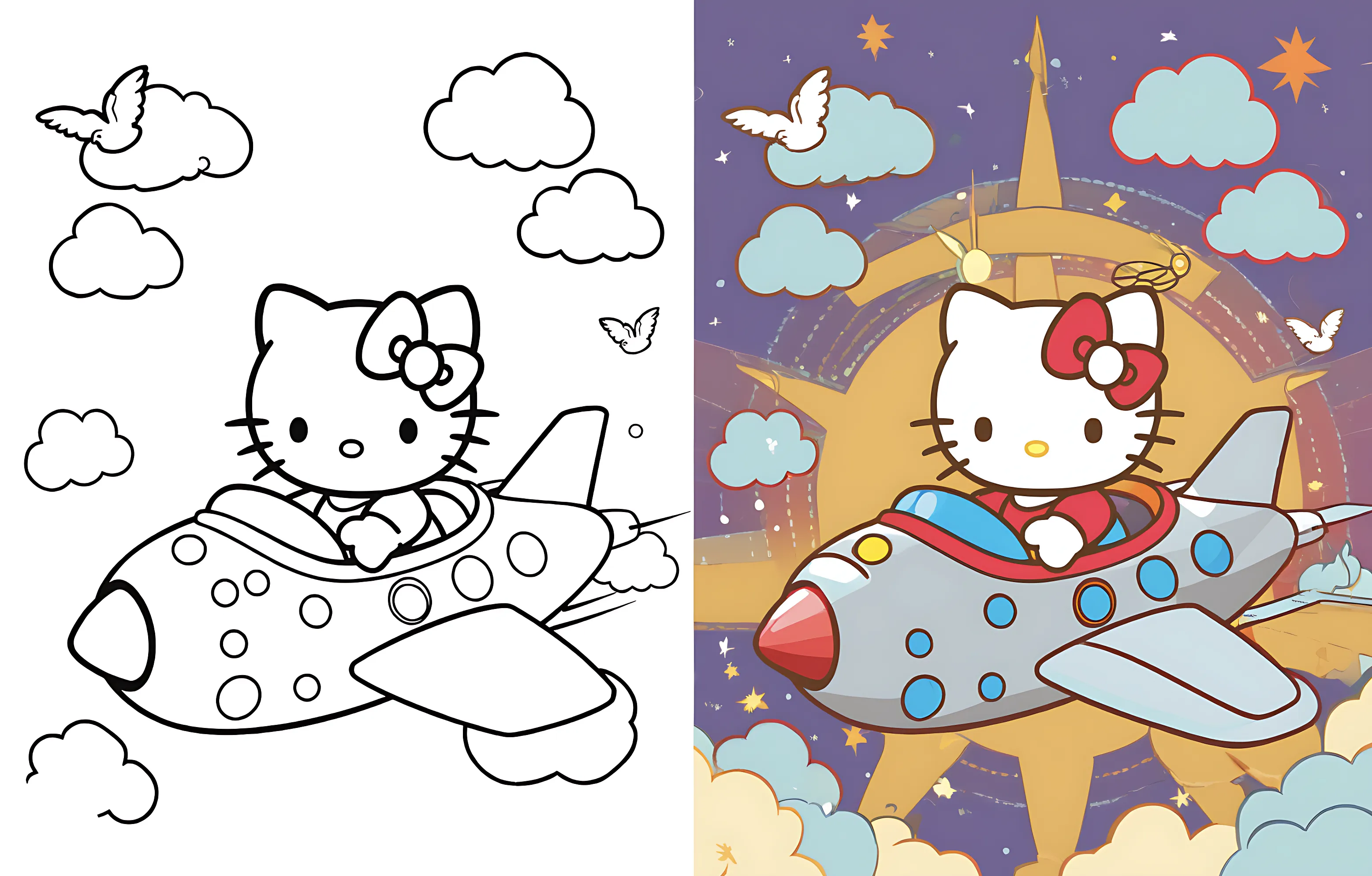 Hello Kitty Coloring Pages