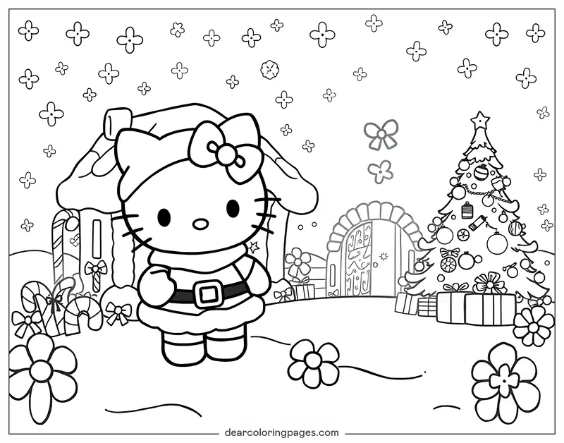 헬로키티 색칠공부 - Hello Kitty 크리스마스 색칠공부
