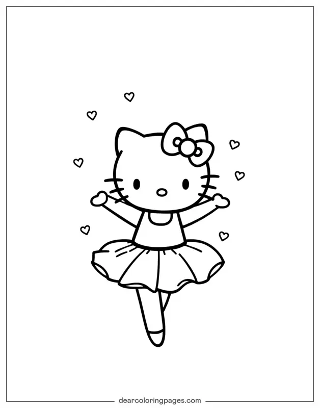 헬로키티 색칠공부 - Hello Kitty 발레리나 색칠공부
