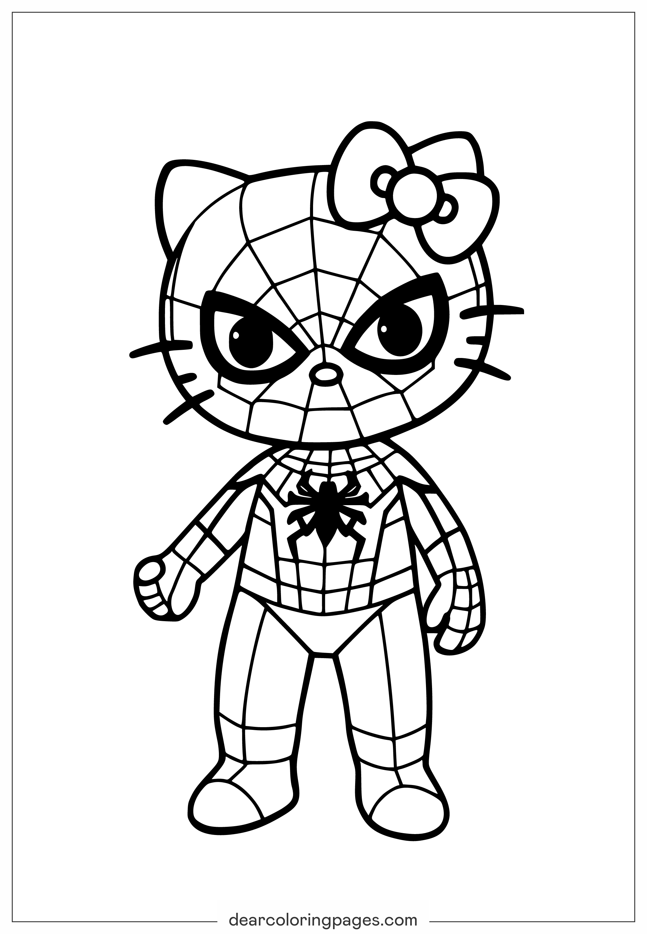 Hello Kitty And Spider Man Coloring Pages Hello Kitty And Spider Man Coloring Pages