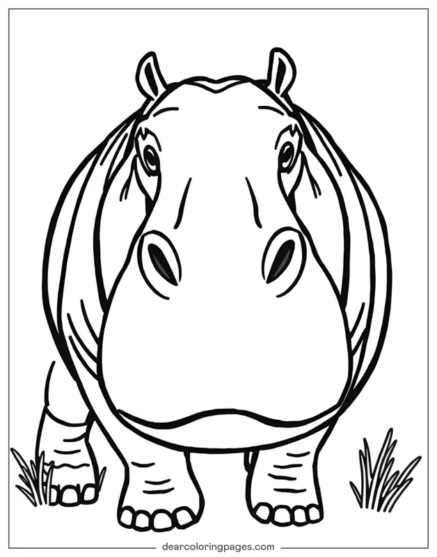 Hippo Coloring Page - Hippo