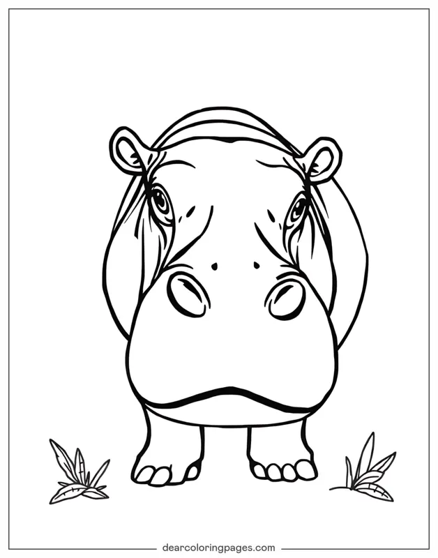 Hippo Coloring Page - Hippo