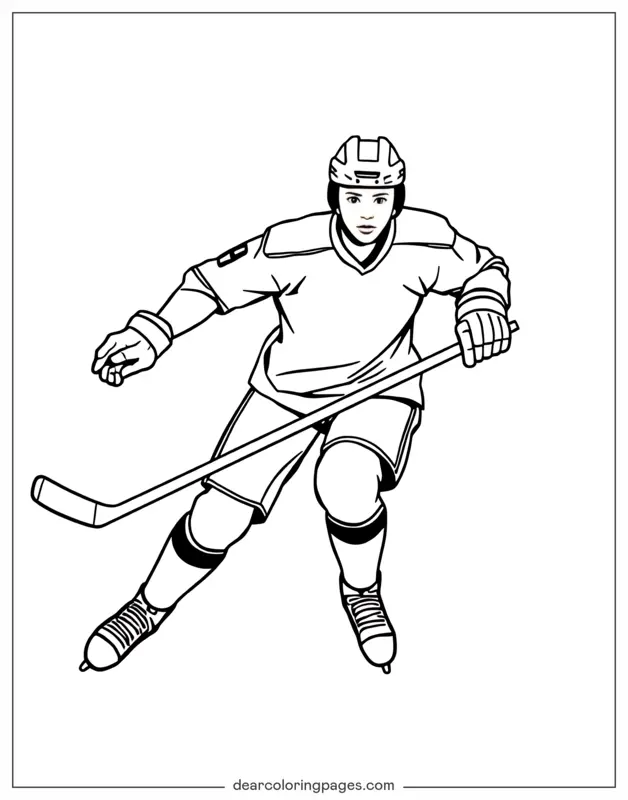 Hockey Coloring Page - Hockey Player Coloring