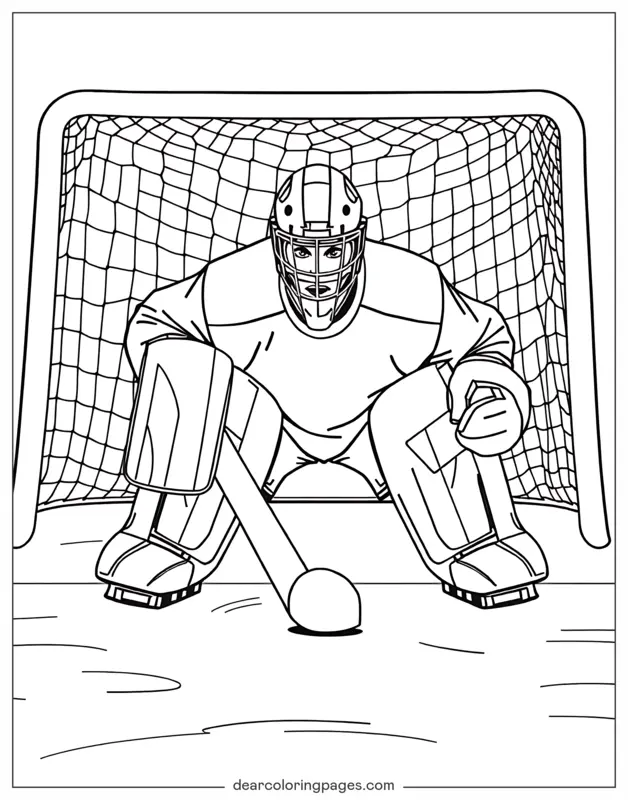 Hockey Coloring Page - Hockey Goalie