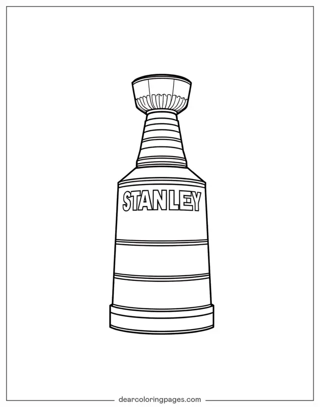 Hockey Coloring Page - Stanley Cup Trophy