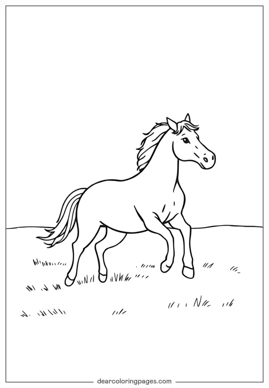 Coloriage de Cheval – Cheval Sauvage