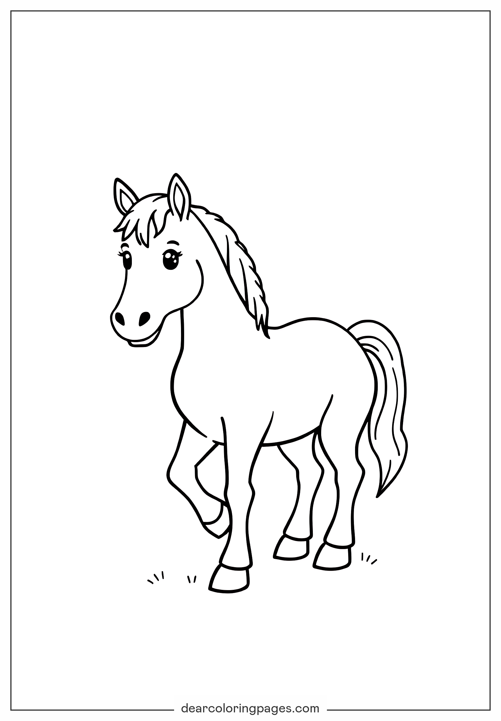 Cavallo Disegno da Colorare - Disegno da Colorare Cavallo in Line Art