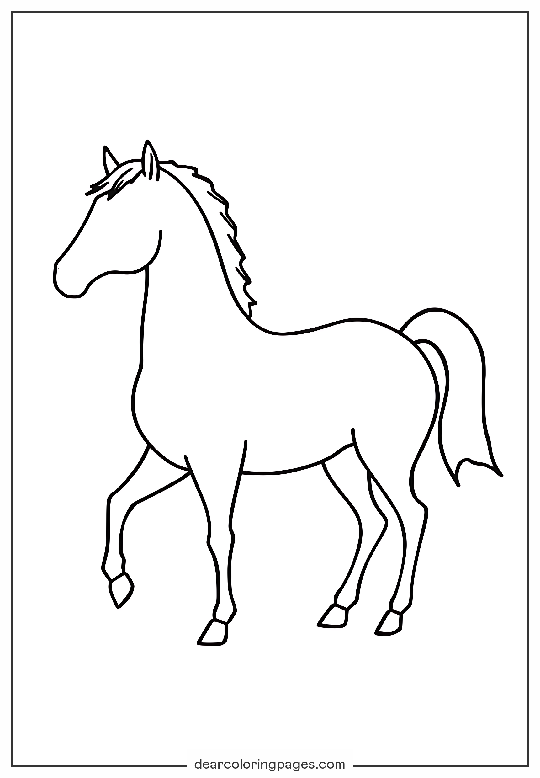 Cavallo Disegno da Colorare - Sagoma di Cavallo da Colorare