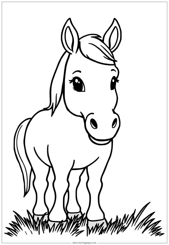 Coloriage de Cheval – Page de Coloriage Imprimable de Cheval pour Enfants