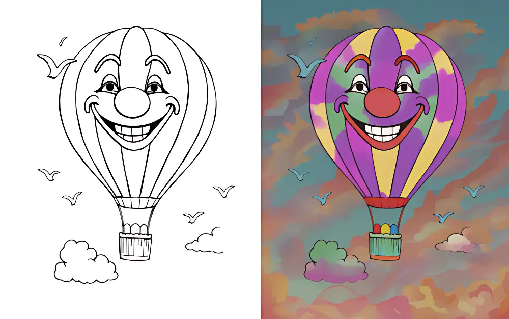 Hot Air Balloon Coloring Pages