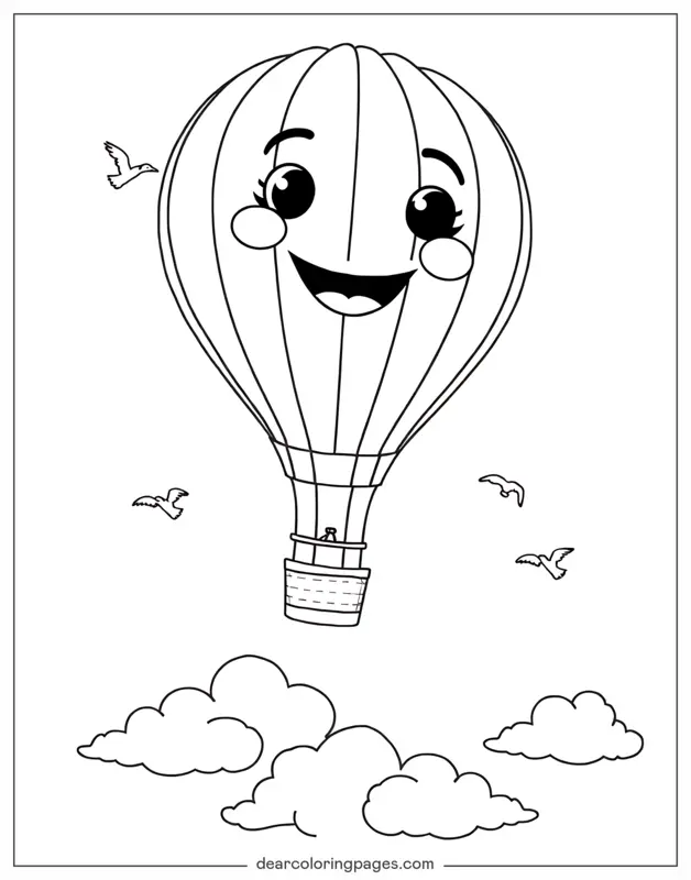Hot Air Balloon With Playful Face