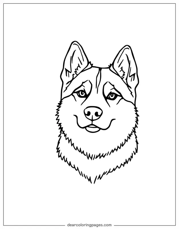 Husky Ausmalbild - Einfacher Husky