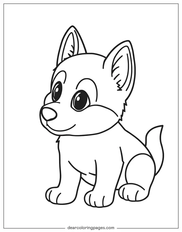 Husky Ausmalbild - Husky Welpe