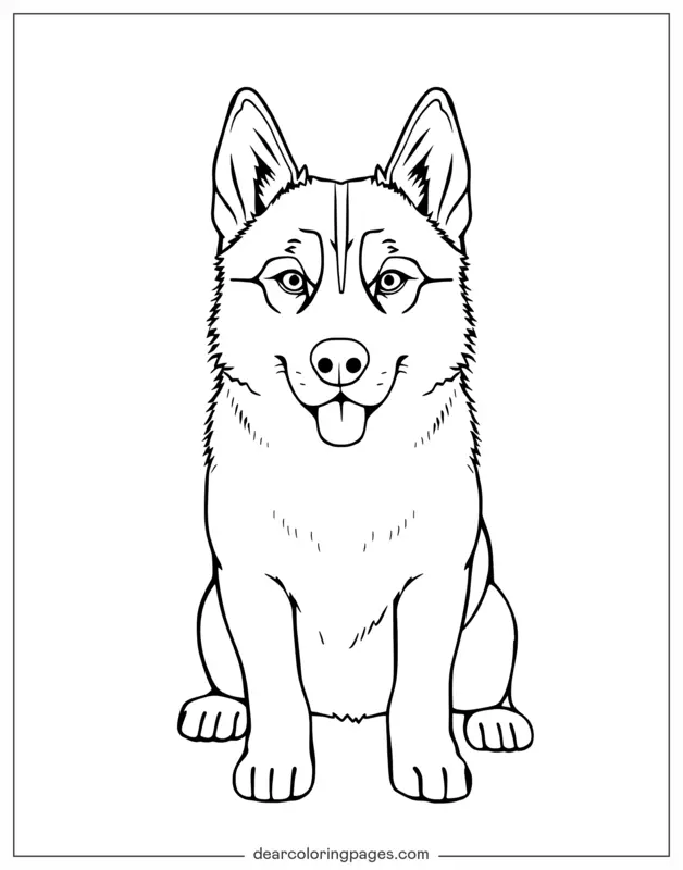 Husky Ausmalbild - Husky Umriss