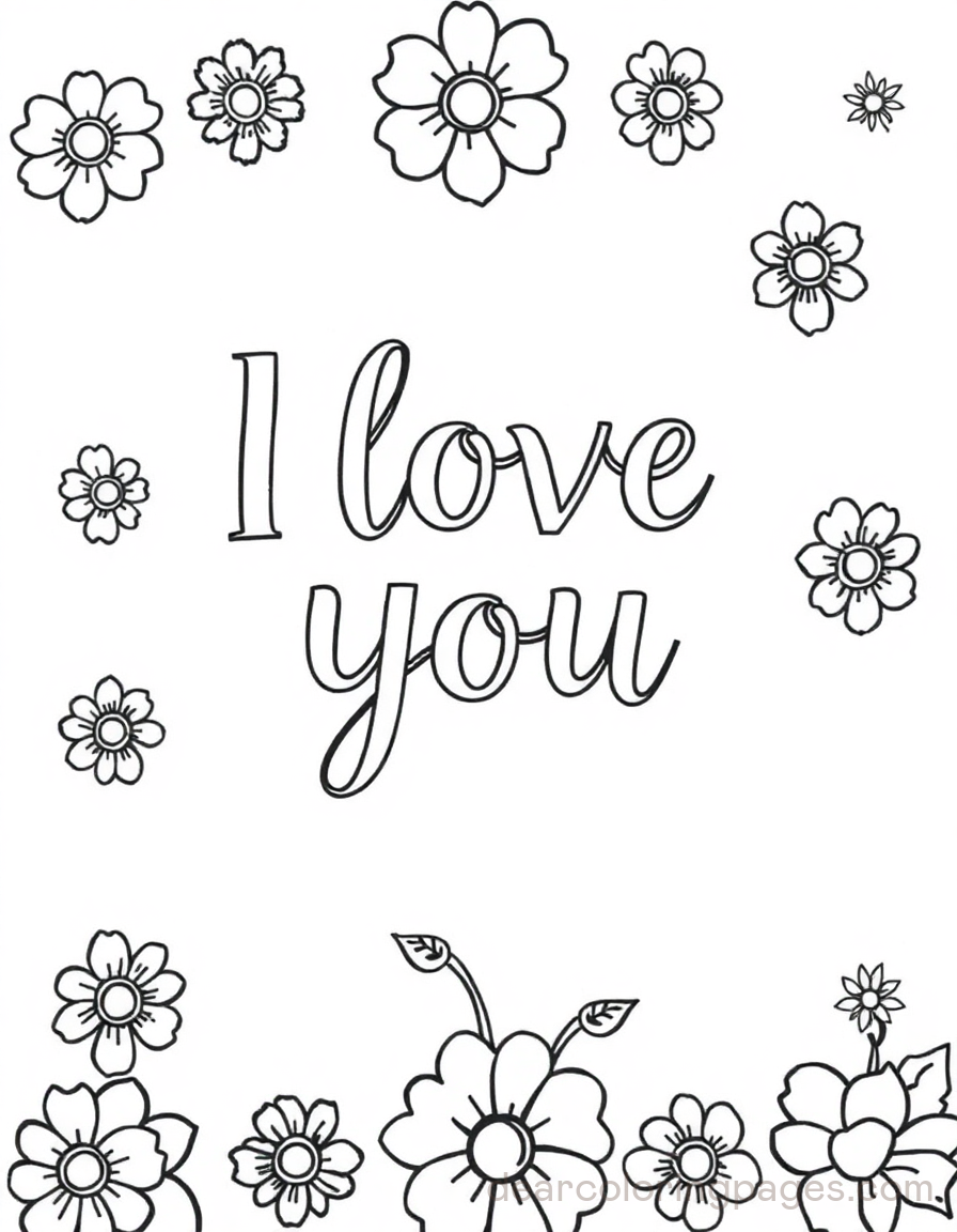 I Love You Coloring Page